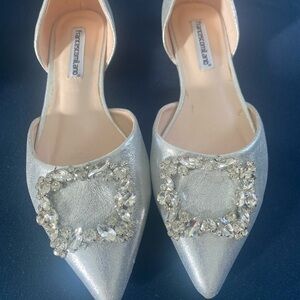 Silver Embellished Women's Shoes